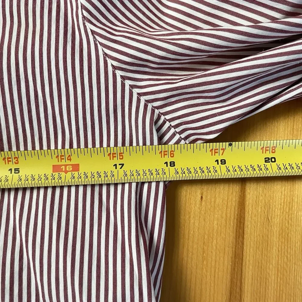 Lafayette 148 NY Women’s Button Down Shirt Small Red White Stripe‎ Collared